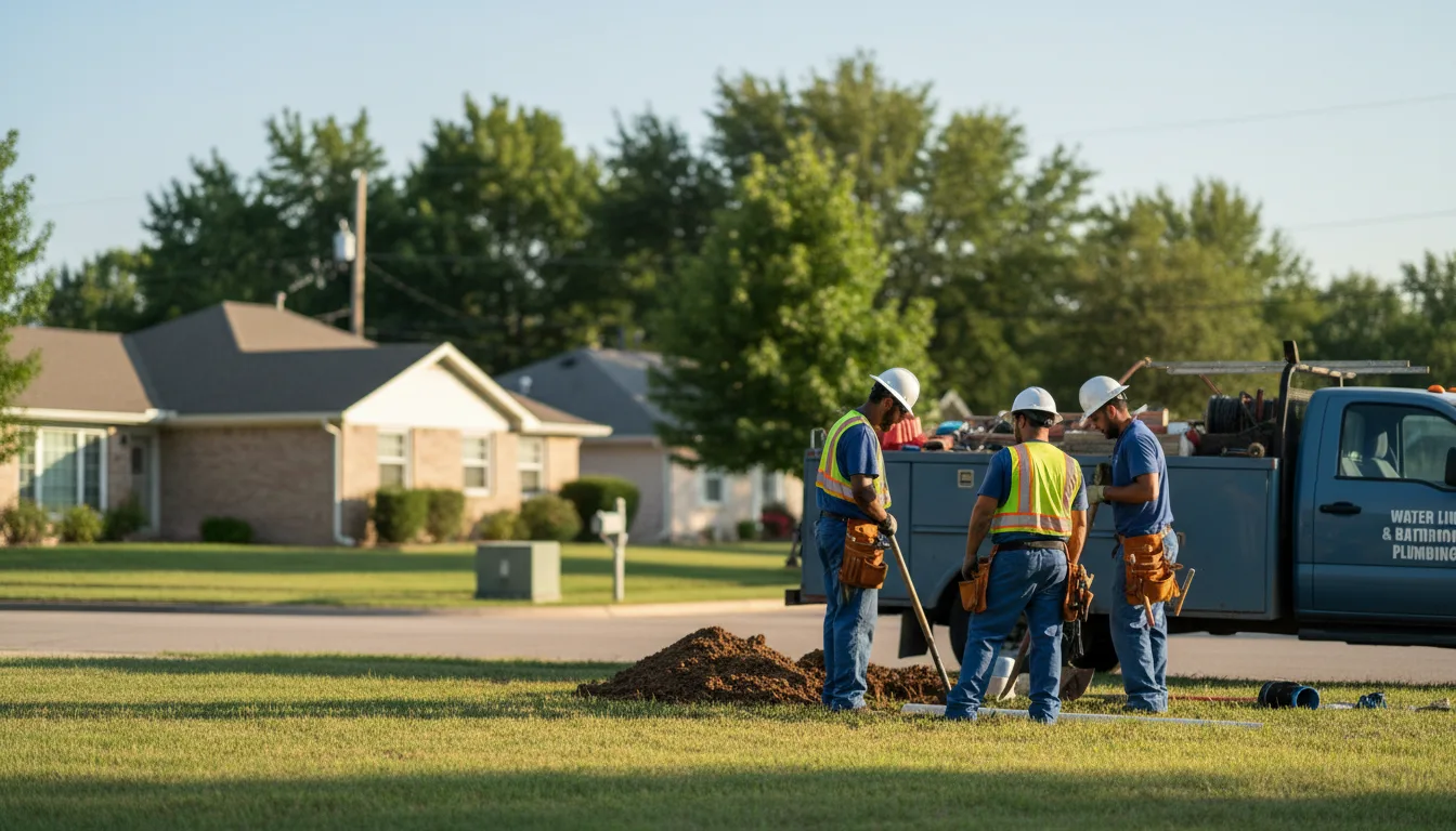 Residential water line and bathroom plumbing service in Colesburg, IA